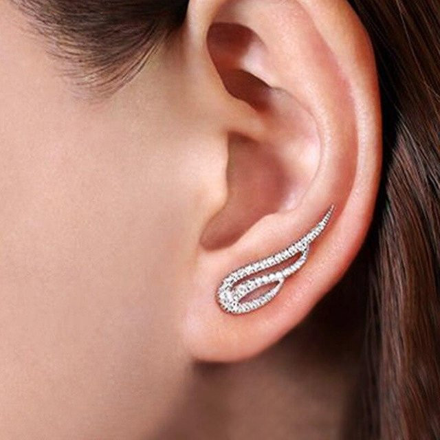 Ohrstecker Engelsflügel, Messing, Zirkonia, Damen - Bild 1