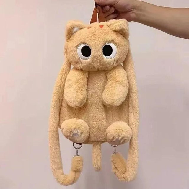 Yiran toy Katze Plüsch Rucksack, Stofftiere, Braun - Bild 1