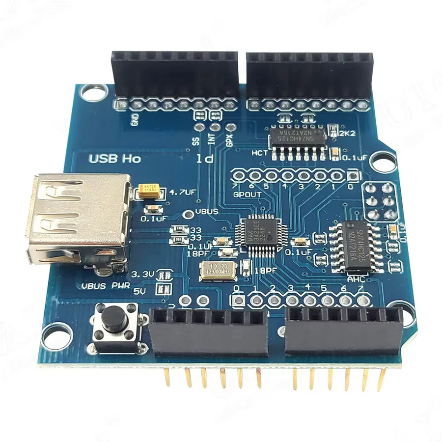 USB Host Shield 2.0 Erweiterungsmodul für Google ADK und Arduino, Max3421 USB Debugging Development Board, Blau - Bild 3