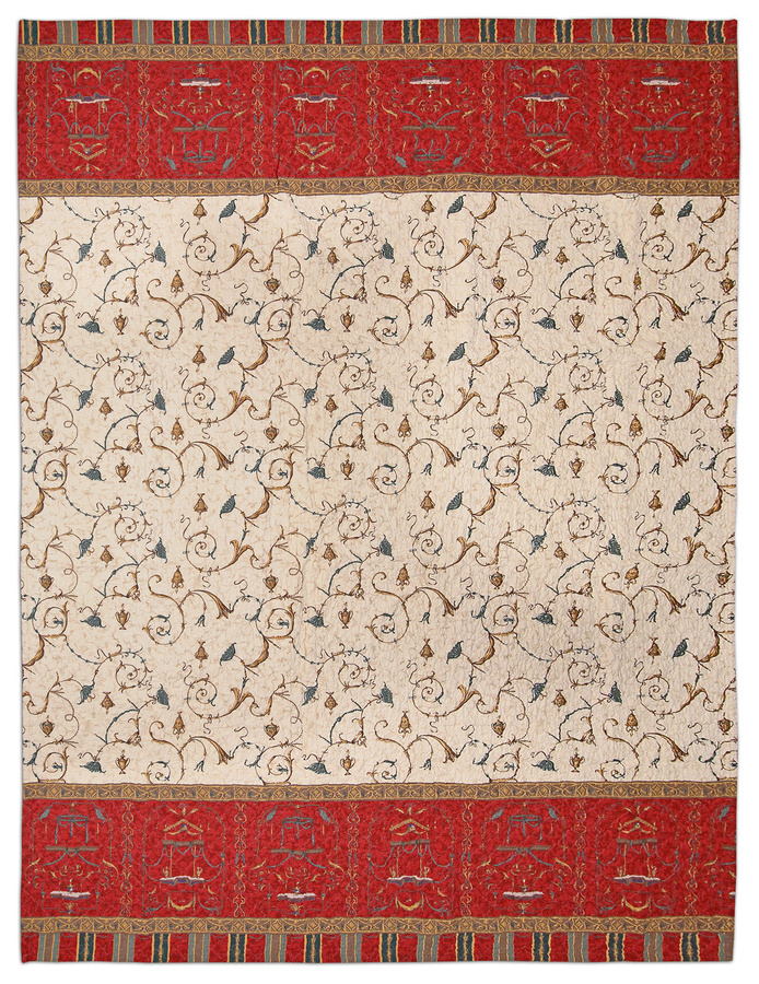Bassetti Tagesdecke OPLONTIS aus Baumwolle in Rot und Weiß, gesteppt und Oeko-Tex Standard 100 zertifiziert - Bild 1