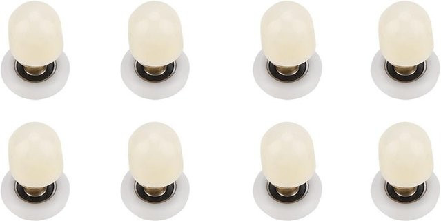 TOMTOP JMS 8 Stück Schiebeglas Duschtür Rollen aus Messing und ABS in Weiß, Durchmesser: 27 mm - Bild 1