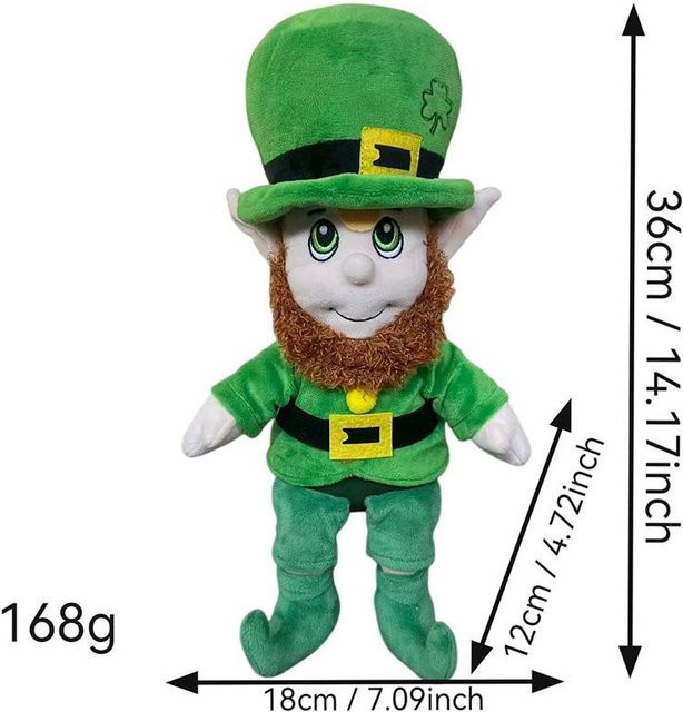 Grüner Plüsch-Gnom von MARKET-3 als Dekorationspuppe für St. Patrick's Day und Irish Day Partys - Bild 1