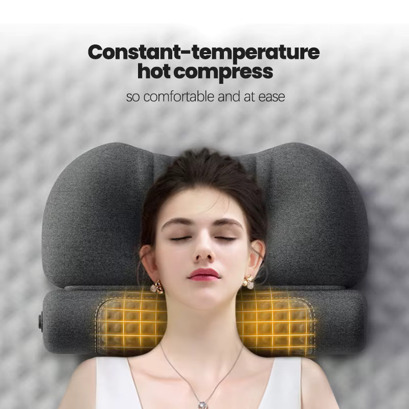 HEHUAI HT Nackenmassagekissen zur Linderung von Schulterschmerzen mit Wärme und ergonomischer Traktion, Grau, B/T/H: 45 x 30 x 45 cm - Bild 3