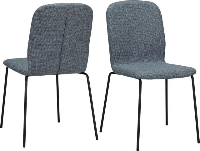 Albatros Esszimmerstühle ENNA 4er Set Grau stapelbare Polsterstühle mit Metall-Gestell und Strukturstoff-Bezug - Bild 1