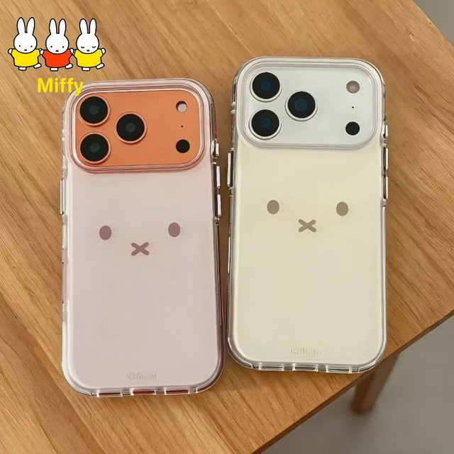 Kawaii Miffy Handyhülle mit Miffy Rabbit Emoji für iPhone 17 Pro Max, 17 Pro, 16, 15, 14 Plus, 13 und 12 Serien - Bild 1