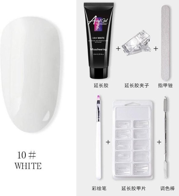 Glow Makeup Nagelverlängerungs-Set, Weiß, Glänzend, Unisex - Bild 1