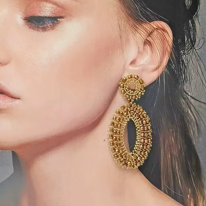 ZGMXR Perlenohrringe, Legierung, Kristall, Gold, Unisex - Bild 1