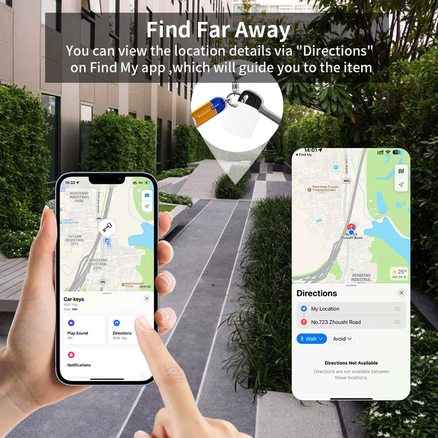 RSH Bluetooth GPS-Tracker IP54 in Weiß für Apple Find My als AirTag-Ersatz zur Ortung von Schlüsseln, Geldbörsen, Fahrrädern und Haustieren - Bild 5