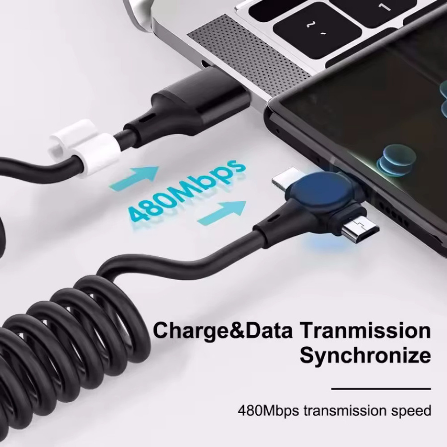 Universelles 3-in-1 Schnellladekabel für iPhone, Xiaomi und Huawei in Schwarz oder Weiß - Bild 6
