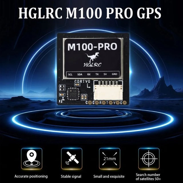 HGLRC FPV GPS M100-PRO mit integriertem Kompass und 10. Generation Chip in Schwarz für Betaflight, ArduPilot und INAV - Bild 1