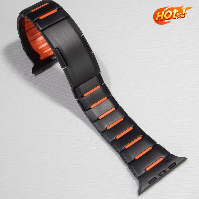 CAOWTAN Uhrenarmband, Metall-Silikon, Silber, Herren - Bild 1