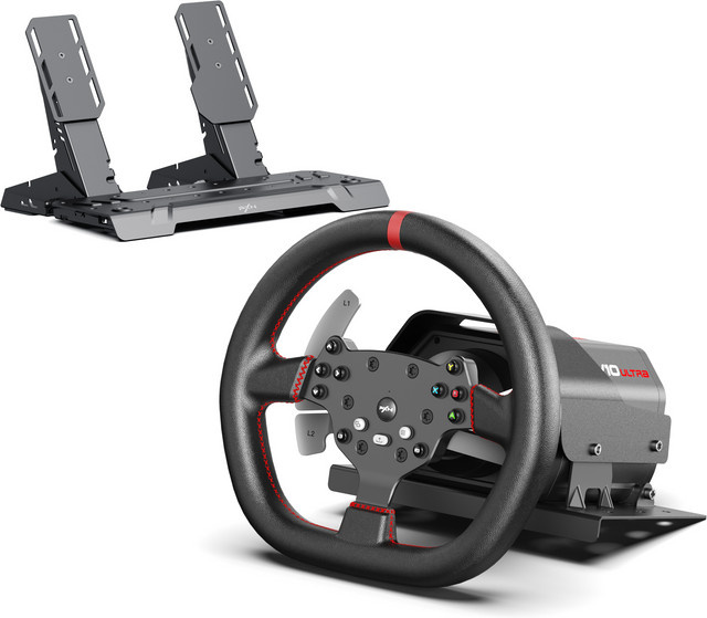 PXN V10 Ultra Direct Drive Lenkrad-Set in Schwarz mit 3,2Nm Force-Feedback, Hall-Effekt-Pedalen und 4-Paddel-Design für PC, PS4 und Xbox - Bild 1