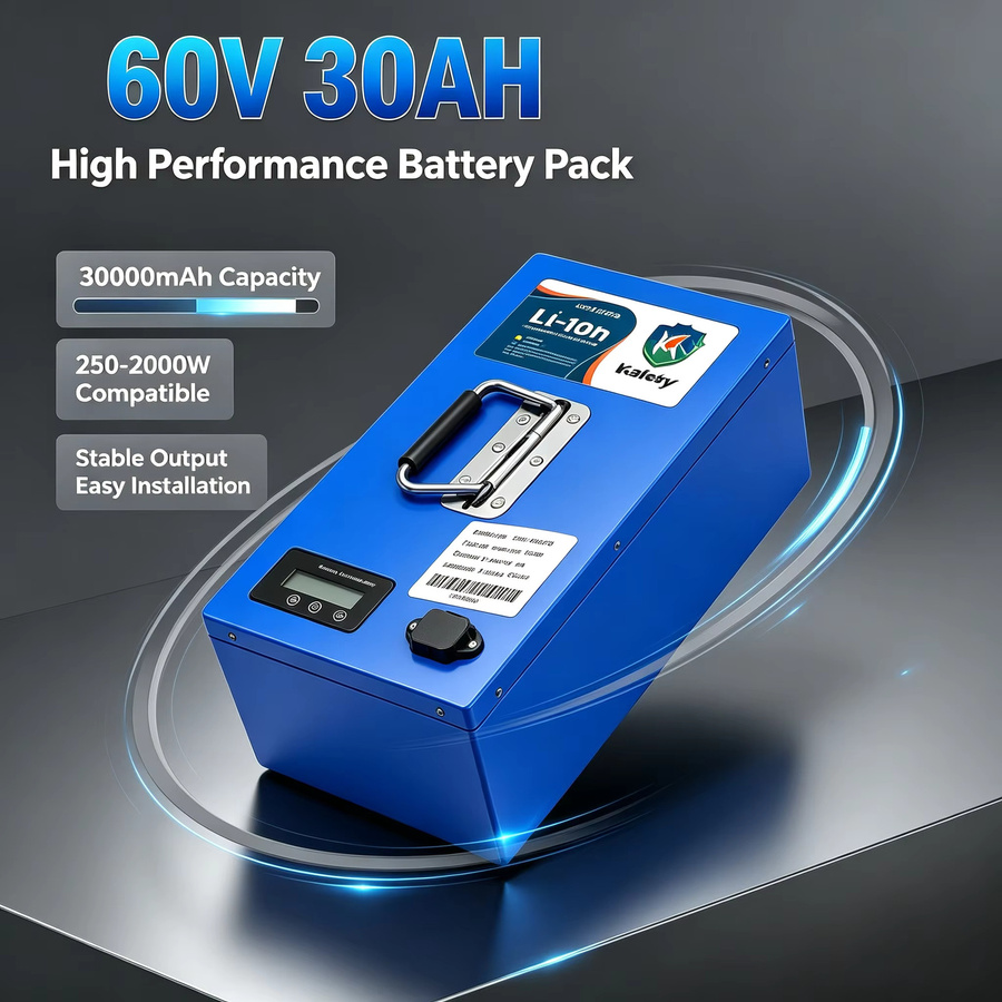 Lithium-Ionen-Akku 21700 60V 30Ah mit integriertem BMS für Elektrofahrzeuge, Motorräder und Dreirad-Roller, Blau - Bild 6