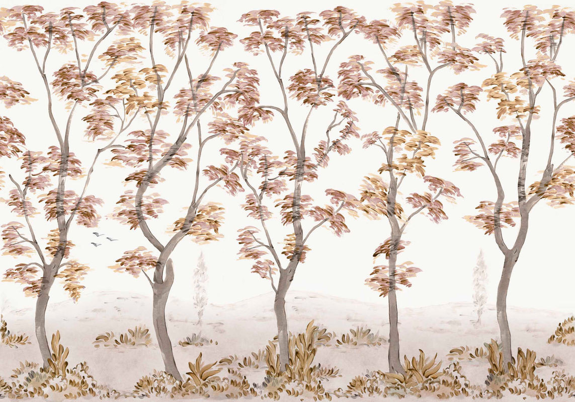 Coordonné Wandbild Cartuja Rosa mit floralem Blättermotiv als Landschaft im Querformat - Bild 1