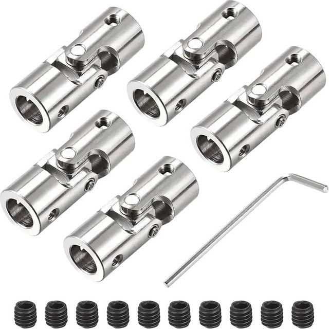 Meep Lenkwelle, U-Gelenkkupplung, Motoranschlusskupplung, 5-teiliges Set, Metall, Grau - Bild 1