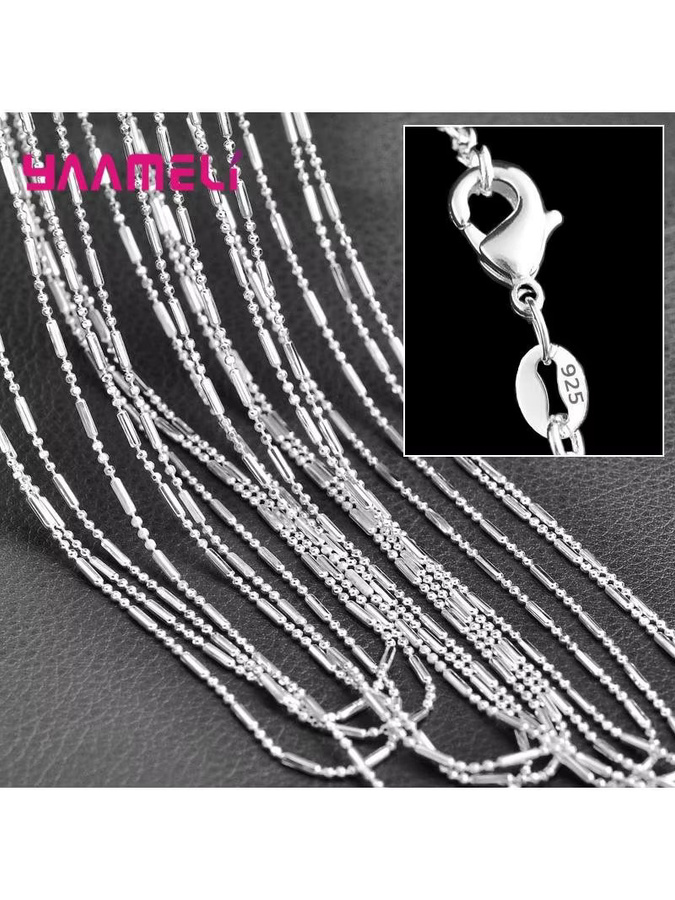 YAAMELI Halskette 925 Silber, Bambus-Kette, Unisex - Bild 5