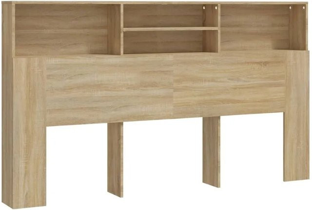 vidaXL Bett-Kopfteil mit integrierten Ablagen in Sonoma Eiche, B/T/H: 180 x 19 x 103,5 cm - Bild 1