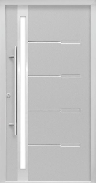 Sicherheits-Haustür Splendoor ThermoSpace Prime Neapel RC2 in Grau mit Glaseinsatz, B/H: 100 x 210 cm, Anschlag Links - Bild 1
