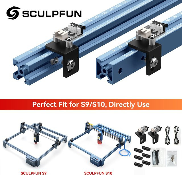 Sculpfun Standard-Endschalter mit offener Positionierung in Schwarz, passend für Aluminiumträger mit 45 Grad V-Schlitz - Bild 1