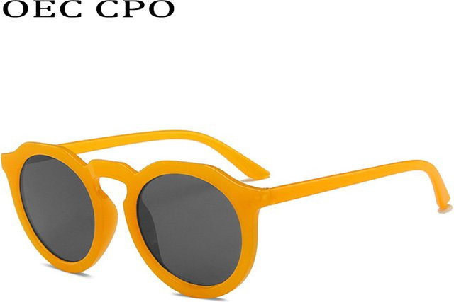 Oec Sonnenbrille rund, Vollrand, Kunststoff, orange, Damen - Bild 1