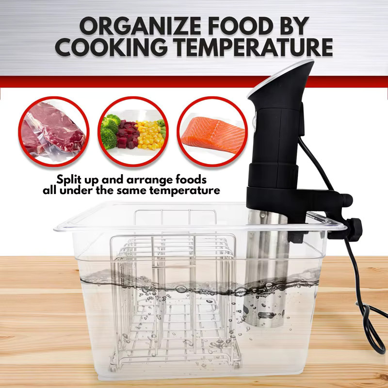 BarraDent Sous-Vide-Kocherbehälter mit Deckel und abnehmbaren Trennwänden, transparent, 25L - Bild 3
