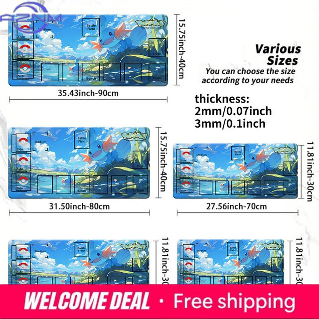 Potdemiel Mudkip Wasserlandschaft Pokémon TCG Spielmatte, Mauspad - Bild 1