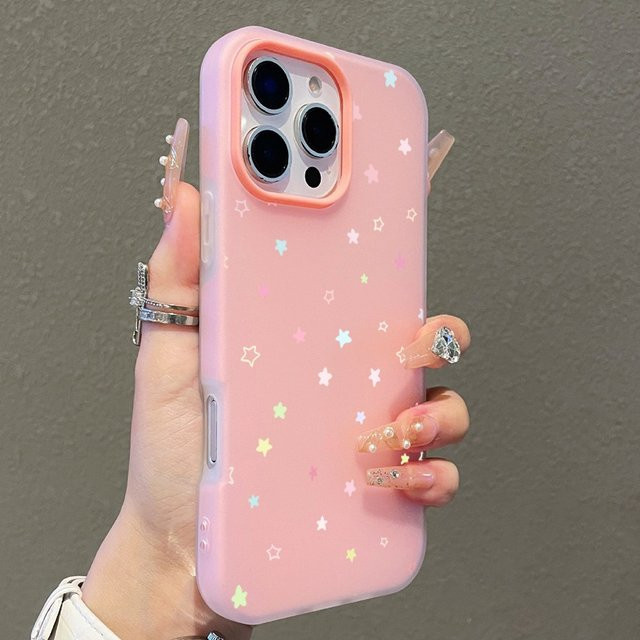 2-in-1 Silikon Handyhülle mit Sternmuster für Google Pixel 8A Pro XL in Pastellfarben und Matt-Optik - Bild 1