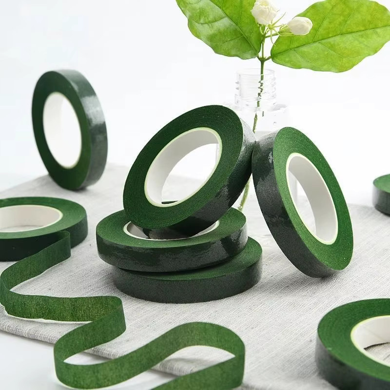 Selbstklebendes Floristentepe aus Papier in Grün für Blumenstrauß und DIY-Dekorationen - Bild 2