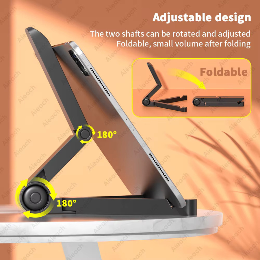 VUUV Desktop-Ständer für Tablets von 4,7 bis 12,9 Zoll, verstellbare Klapphalterung für iPad, Xiaomi und Samsung, in Schwarz oder Weiß - Bild 2