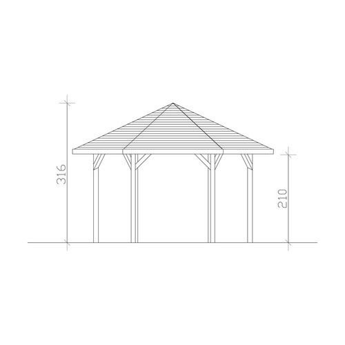 Skan Holz Pavillon Nancy 3 aus Leimholz in Nussbaum Braun B/B/H: 480 x 316 x 416 cm - Bild 4