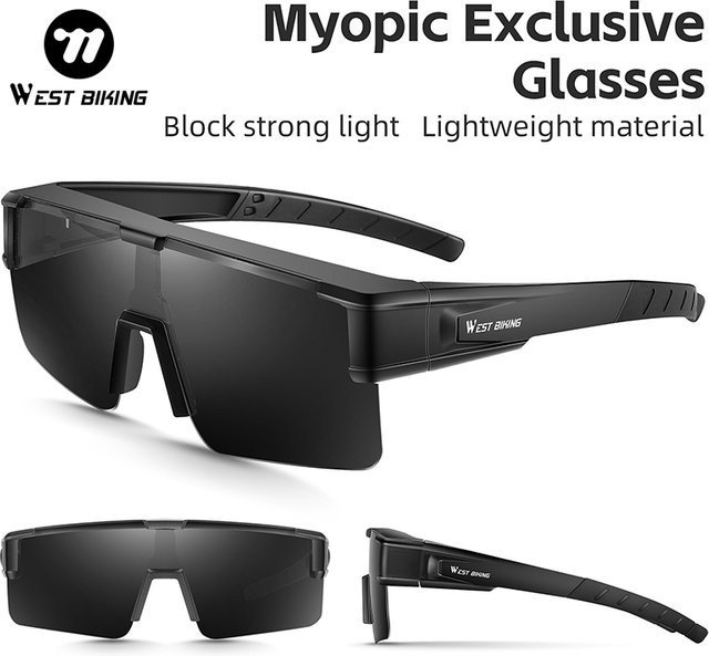 WEST BIKING Sportsonnenbrille, Vollrand, Kunststoff, Schwarz, Unisex - Bild 1