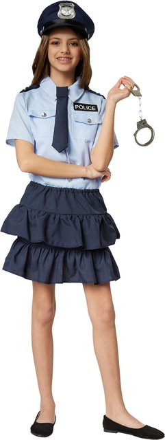 tectake Mädchenkostüm Police Girl, Polizei, Blau - Bild 1