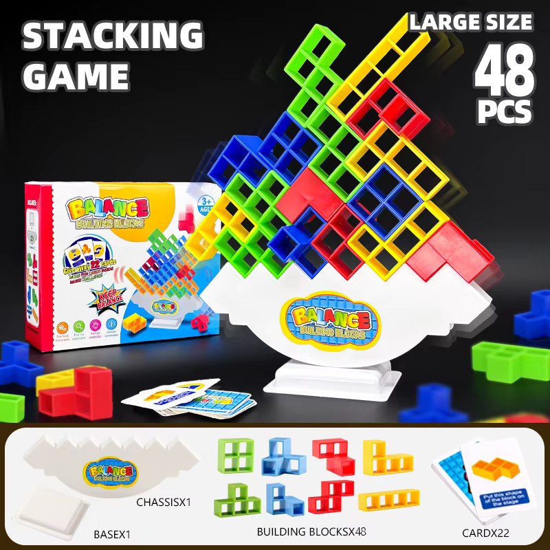oenas Fallender Block Puzzle Balance Stapelturm, Tischspiel, Bunt / Mehrfarbig, ab 3 Jahre - Bild 3