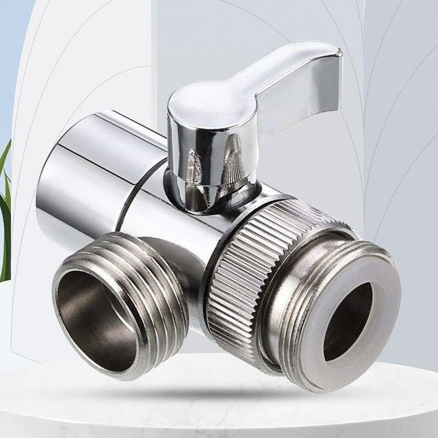 Auslaufsicherer 3-Wege-Wasserhahnanschluss aus Messing in Chrom-Optik für Küche und Badezimmer - Bild 1