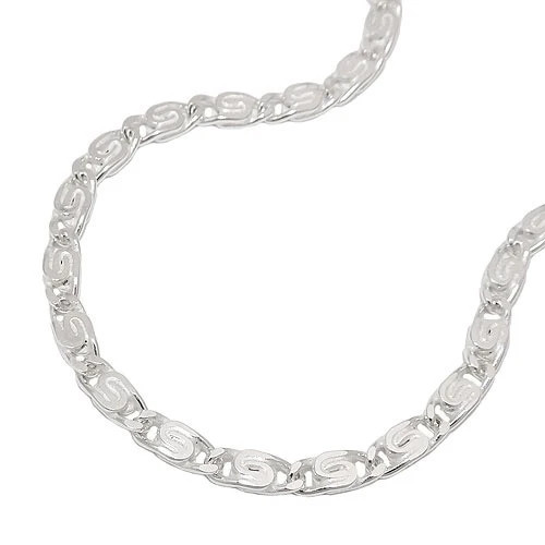 SIGO Kette S-Panzer, 925 Silber, diamantiert, Unisex, 50 cm - Bild 1