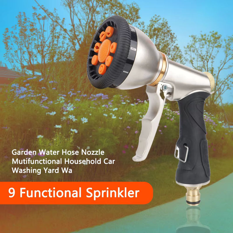 Rotierende Wasserspritzpistole in Schwarz mit einstellbarem Hochdruck und variabler Durchflusskontrolle für die Gartenbewässerung und Autowaschanlage - Bild 2