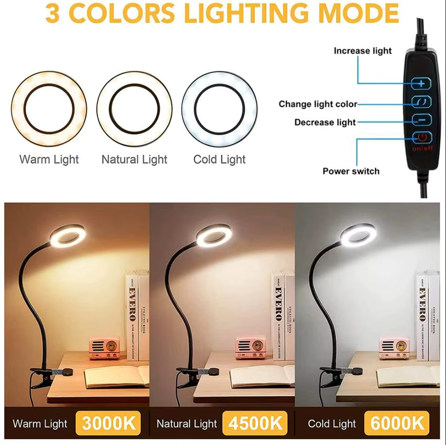 LED-Schreibtischlampe mit 5-facher Vergrößerung und Lupe in Schwarz für Reparatur, Handwerk und Hobby - Bild 3