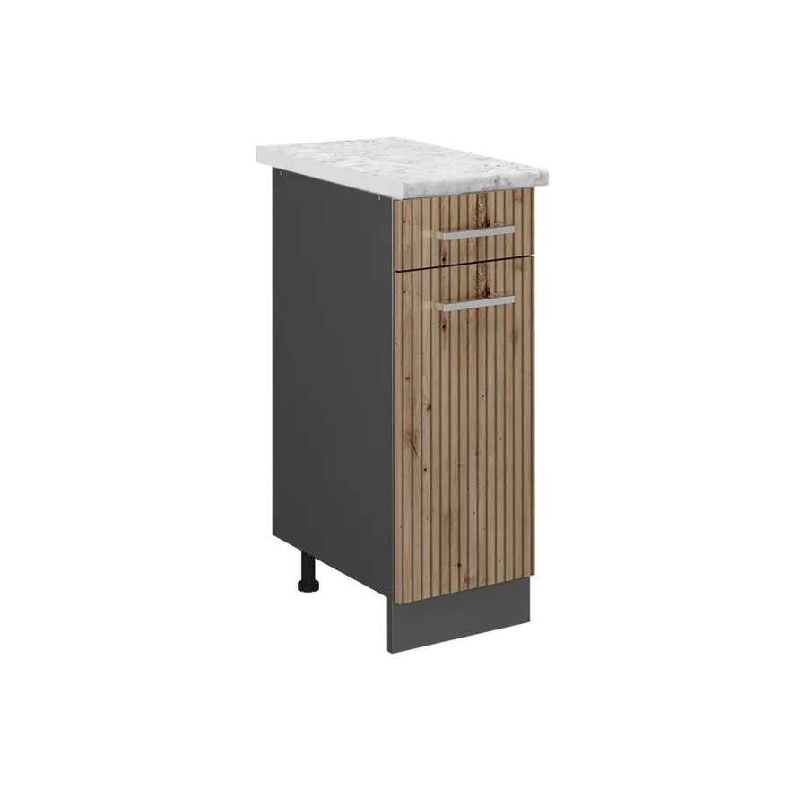 Vicco Küchenunterschrank R-Line Artisan-Eiche und Anthrazit mit Marmor-Optik, B: 30 cm, H: 81,6 cm, T: 60 cm - Bild 2