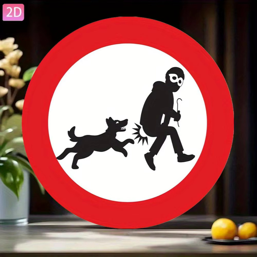 Retro Metallschild CIFBUY Beware of Dog Wanddekoration Schwarz B: 20,3 cm, H: 20,3 cm - Bild 2