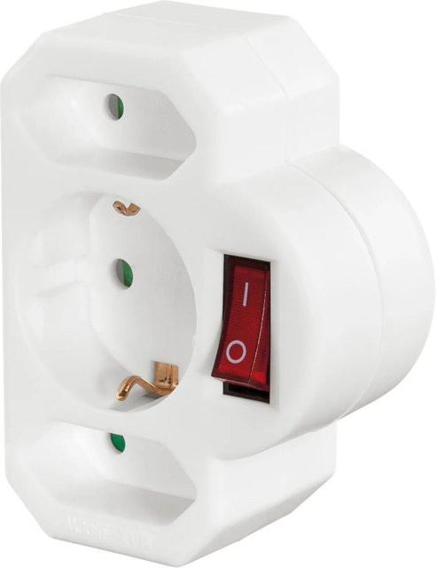 Hama Steckdosenadapter 3-fach mit Schalter in Weiß - Bild 1