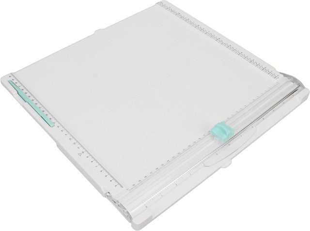 Tragbarer Papierschneider Igeteck Weiß, Faltbare Papierschneidemaschine mit Sicherheitschutz für Schule und Büro, Breite: 31 cm, Höhe: 30 cm - Bild 1