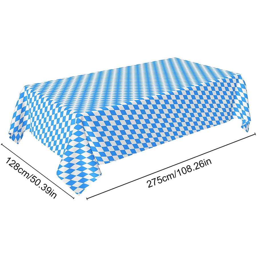 APWIKOGER Einweg Tischdecke Blau im Karo-Design für Oktoberfest, Karneval und Party-Dekoration - Bild 5