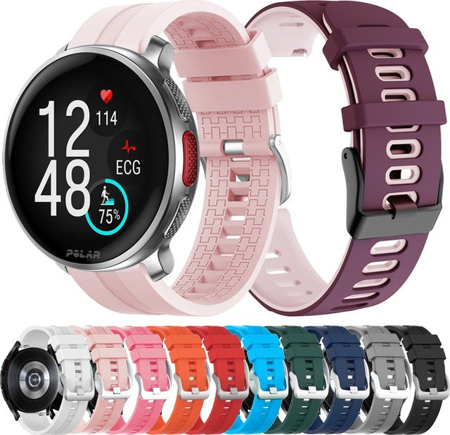 Polar Uhrenarmband Silikon, Schwarz, Unisex, 20 mm, 22 mm - Bild 1