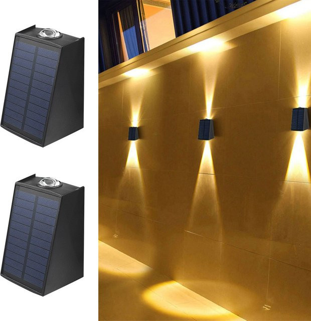 IEEYEEY LED Solar Wandleuchte wasserdicht für Outdoor Garten und Balkon mit Up-and-Down Beleuchtung - Bild 1