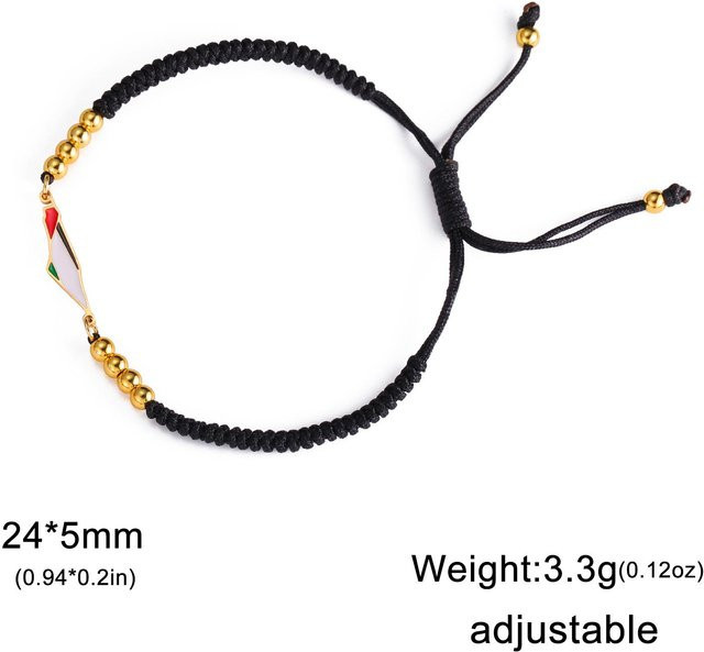 YULIN Armband, geflochtenes Seil, Natursteinperlen, Edelstahl, Unisex - Bild 1