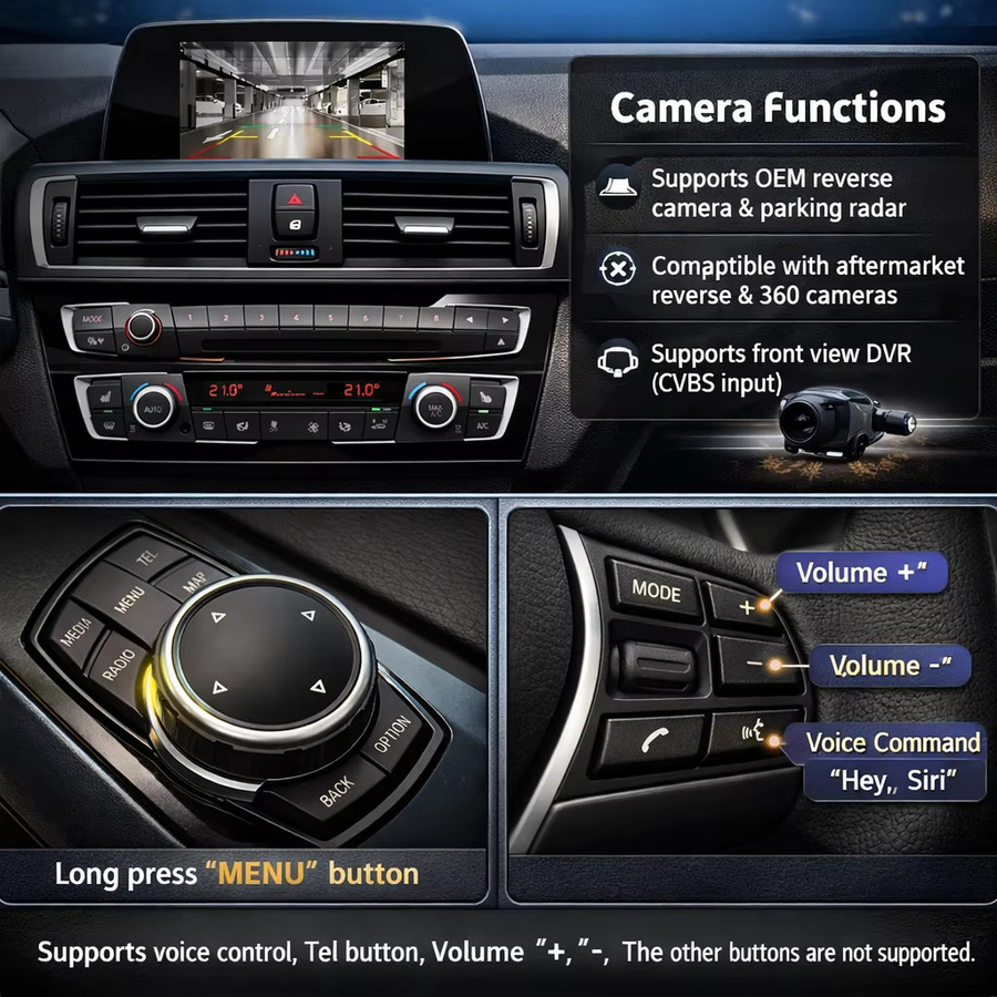 AUTOABC Kabelloses CarPlay und Airplay Interface für BMW NBT CIC EVO sowie MINI mit Android Auto Unterstützung in Schwarz - Bild 2