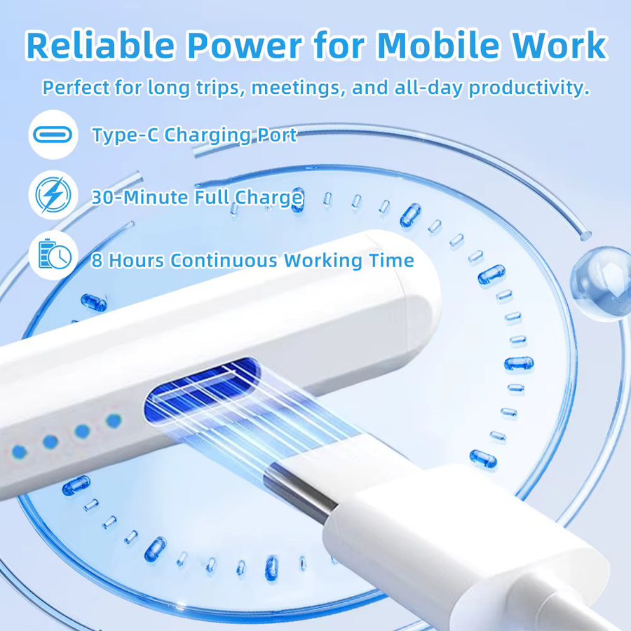 READYYEAH Multifunktionaler universeller Touch-Stylus-Stift mit hoher Empfindlichkeit und magnetischer Adsorption, wiederaufladbarer Eingabestift für Tablets und Telefone, Farbe: Weiß - Bild 4