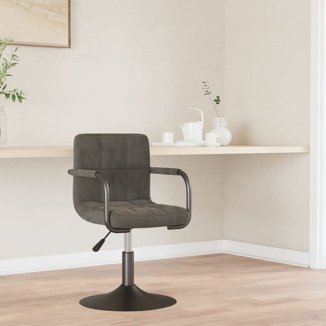 vidaXL Barhocker mit Samtbezug in Dunkelgrau, B/T/H: 48 x 47 x 85,5 cm - Bild 2