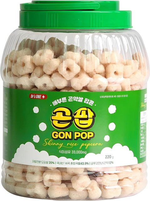 Gonpop Gepuffter Konjak-Reis Knuspriger Getreidesnack 220 g - Bild 1