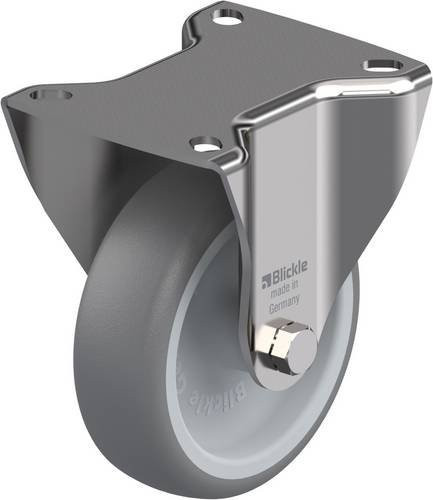 Blickle BX-TPA 102G Bockrolle aus Edelstahl in Silber und Grau mit 100 mm Rad-Durchmesser und 110 kg Tragfähigkeit - Bild 1